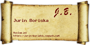 Jurin Boriska névjegykártya